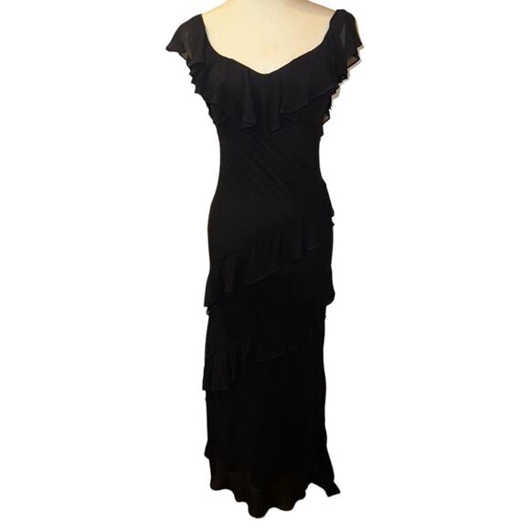NICOLE MILLER COLLECTION Tiered Ruffle Formal Evening Gown Size 0 - Picture 1 of 8